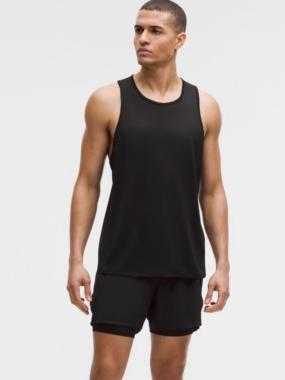 Lululemon Shirt Mens Fast free Tank Top Sleeveless Sz M/L black